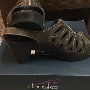 Dansko brown open toed heels